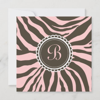 Convites 311 - Doce Delectível - Zebra Marrom n' Rosa