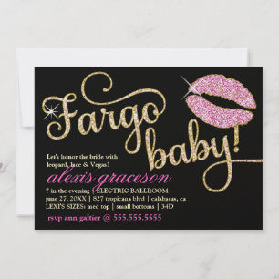 Convites 311 Fargo Baby Glitzy Kiss Metálico