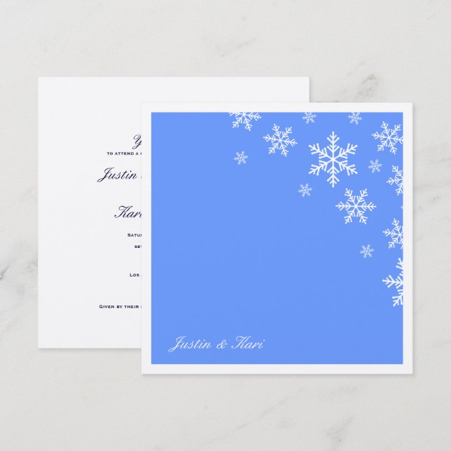 Convites 311-Floco de Neve Claro Metálico Azul (Frente/Verso)