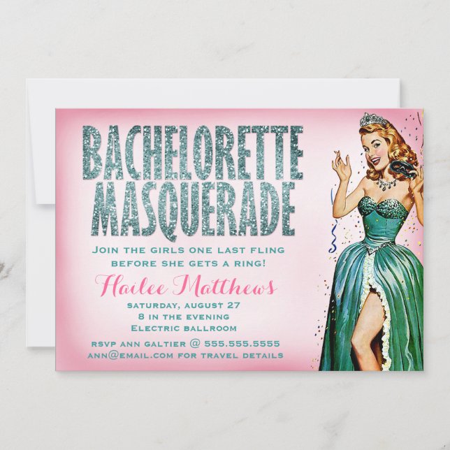 Convites 311 Garota Mascarada de solteira (Frente)