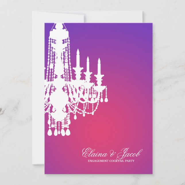 Convites 311-Glitz candelabro - esplendor do roxo do (Frente)