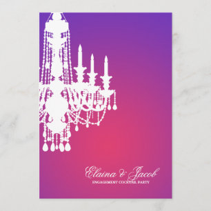 Convites 311-Glitz candelabro - esplendor do roxo do