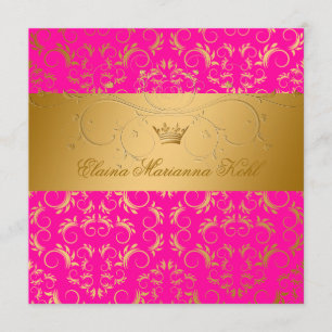Convites 311-Golden diVine o doce cor-de-rosa 16 da paixão