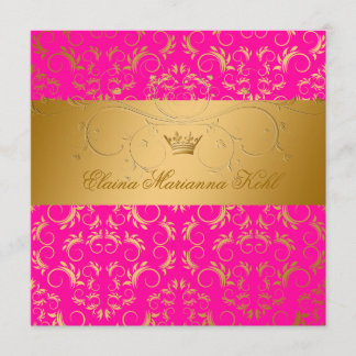 Convites 311-Golden diVine o doce cor-de-rosa 16 da paixão