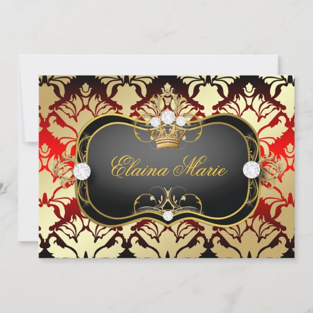 Convites 311 Jet Black Ciao Bella Cherry Sass Aniversário (Frente)