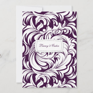 Convites 311-Lavishly Lainey EggPlant Invitation