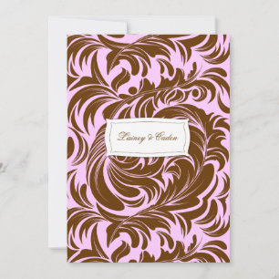 Convites 311-Lavishly Lainey Pink & Chocolate Invitation