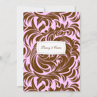 Convites 311-Lavishly Lainey Pink & Chocolate Invitation
