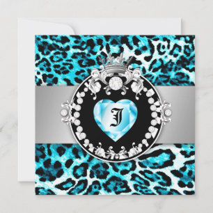 Convites 311 Leopard-Tique Kiss Queen of Hearts Sweet16