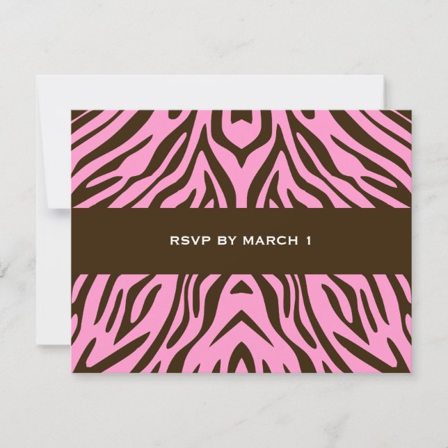 Convites 311-Luxuriosamente N Brown Zebra RSVP (Frente)
