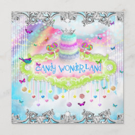 Convites 311 Magical Candy Wonderland Silver Trim