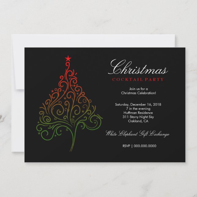 Convites 311-Magical Christmas Tree Invite (Frente)
