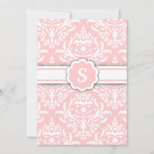 Convites 311-Marissa Monograma, Damask Pink