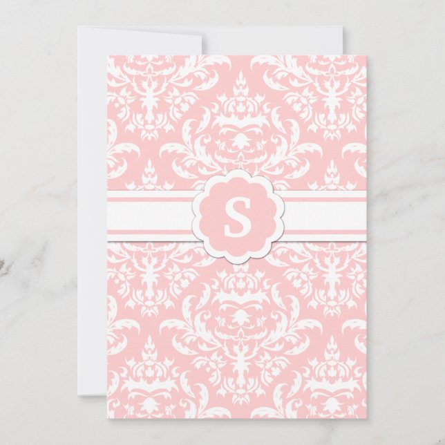 Convites 311-Marissa Monograma, Damask Pink (Frente)