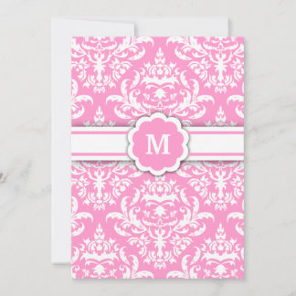 Convites 311-Marissa Monograma, Damask Pink