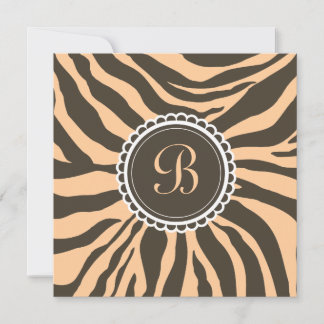 Convites 311 - Marrom-zebra elegante - Enxoval