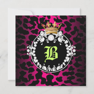 Convites 311 Medalhão Diamond Medallion Leopard Hot Pink L