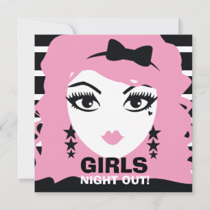 Convites 311 Meninas Punk Rosa Bonitas Noite Fora
