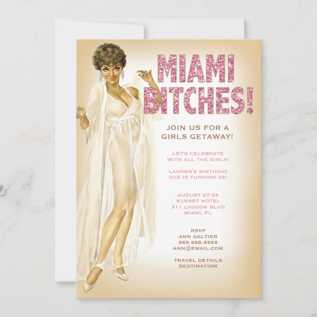 Convites 311 Miami Retro Pinup Afro-Americano 5 (Frente)