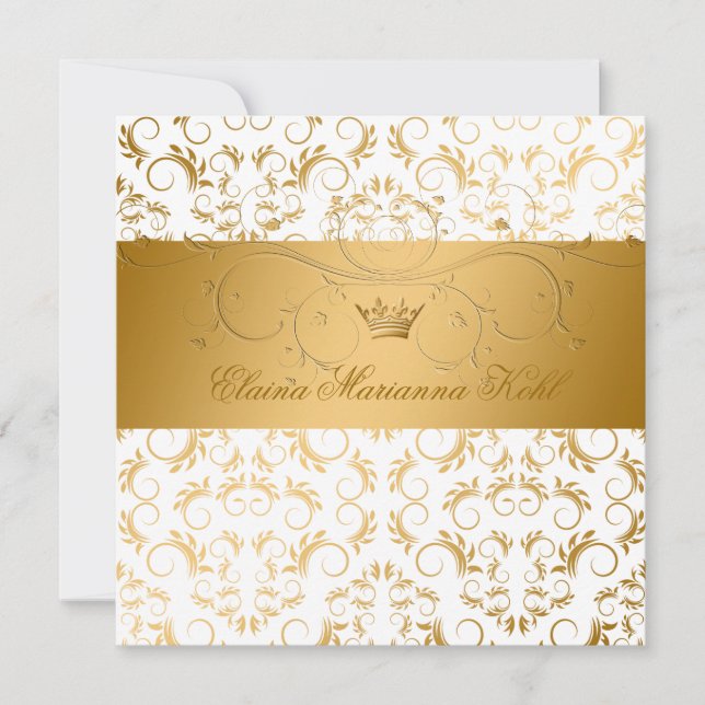 Convites 311-Ouro diVine White Delight Sweet 16 (Frente)