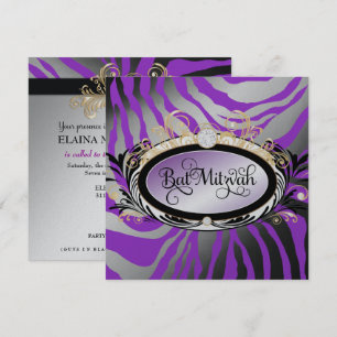 Convites 311 Papel Metálico Dourado opulento Zebra Roxo