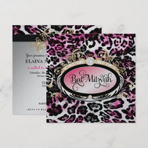 Convites 311 Papel Metálico Opulente Dourado Pink Leopard