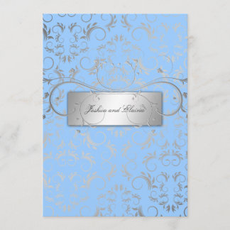 Convites 311-Silver Divine a luz de | - azul