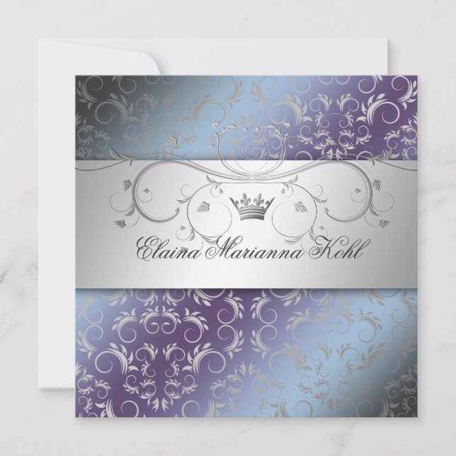 Convites 311-Silver Divine Hydrangea Sweet 16 (Frente)