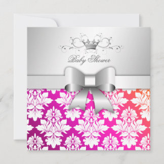 Convites 311 White Blackberry Damask Sunset| Chá de fraldas