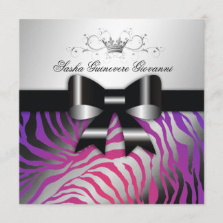 Convites 311-Zebra Shimmer Black Purple Radiance| Doce 16