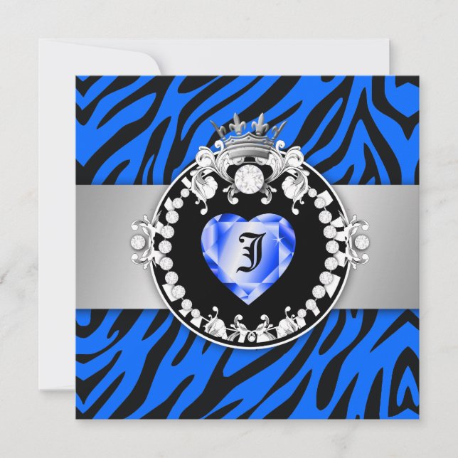 Convites 311 Zebra Tique Beija Rainha dos Corações Doce 16 (Frente)