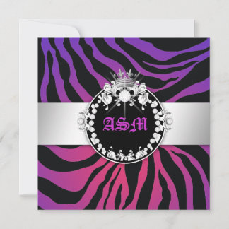 Convites 311-Zebra-Tique Diamantes Sweet 16 Purple Radiance