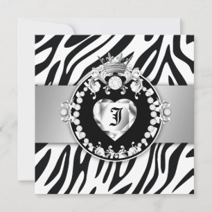 Convites 311 Zebra Tique Kiss Queen of Hearts Sweet16
