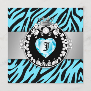 Convites 311 Zebra Tique Kiss Queen of Hearts Sweet16