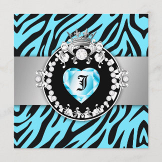 Convites 311 Zebra Tique Kiss Queen of Hearts Sweet16