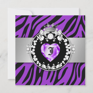 Convites 311 Zebra Tique Kiss Queen of Hearts Sweet16