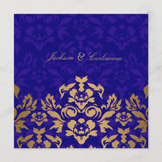 Convites 311Ouro Flame Square Royal Blue Dourado