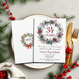 Convites 34.o aniversário de casamento inverno