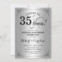 35º Aniversário de Casamento - Damasco Preto Prata
