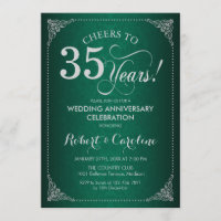 35º Aniversário de Casamento - Damasco Verde Prate