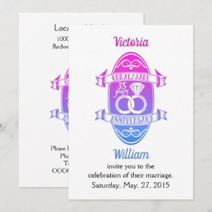 Convites 35 Anos tradicional jade coral 235º aniversário