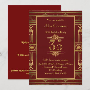 Convites 35,Convite de aniversário Homem, estilo Gatsby, q