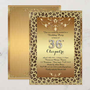 Convites 36º, Festa de aniversário 36º, ouro de Chita Re