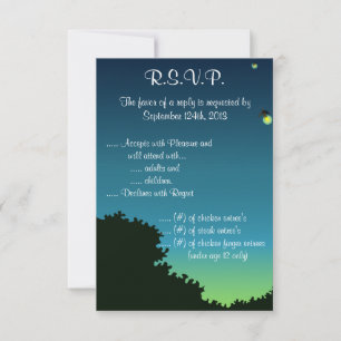 Convites 3,5 x 5 Fireflies R.S.V.P / Mason Jar