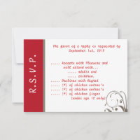 3,5 x 5 R.S.V.P Placa de Resposta Crimson Red/Cinz