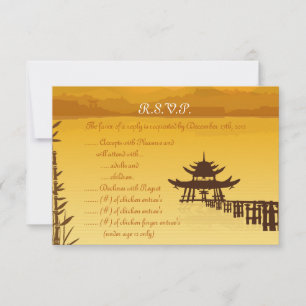 Convites 3,5 x 5 R.S.V.P Placa de resposta quente Sunset