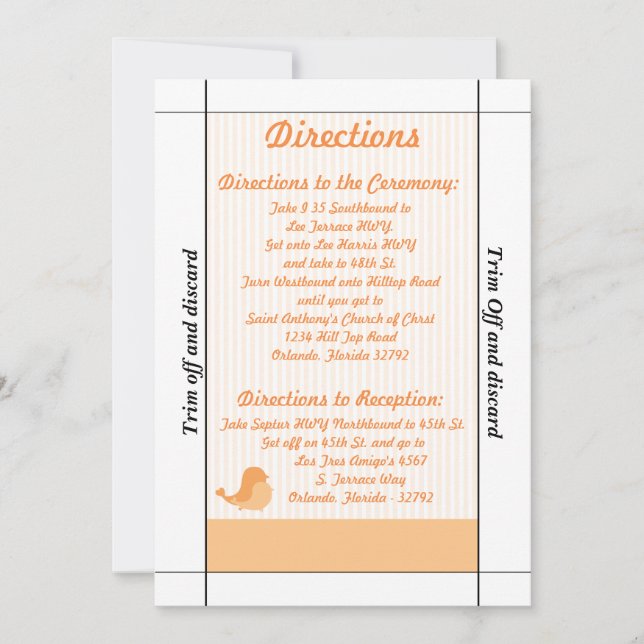 Convites 3.5 x 7 Direções Love Birds Pink Str (Frente)