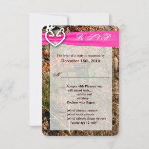 Convites 3,5x5 R.S.V.P. Card Deer Camo Doe Casal Buck
