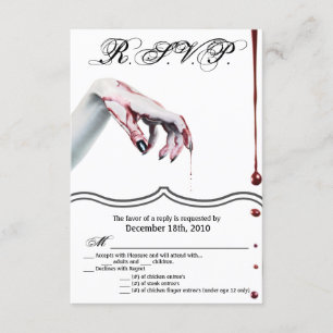 Convites 3,5x5 R.S.V.P. Gótico de vampiro de sangue de car