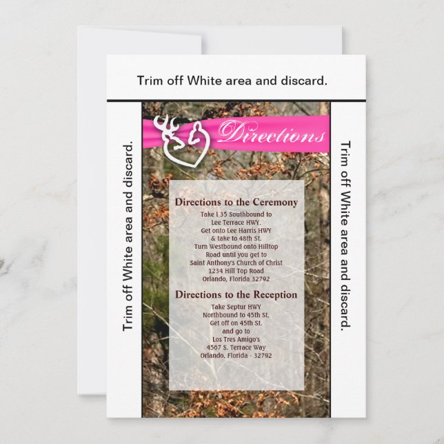 Convites 3,5x6 Direcionando o Casal do veado da placa Buck  (Frente)